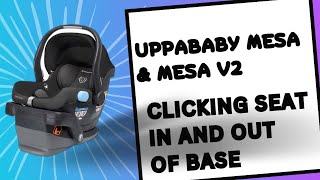 Uppababy Mesa and Mesa V2 Infant Car Seat How to Take Car Seat In and Out of Base [upl. by Amalee]