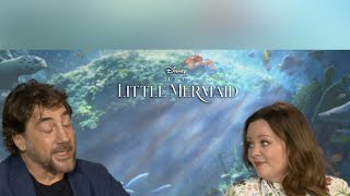 The Little Mermaid Melissa McCarthy and Javier Bardem Interview [upl. by Quartas]