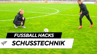 Schusstechnik Härter und präziser schießen  Fußball Hacks  iM Football [upl. by Massingill881]