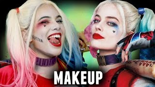 HARLEY QUINN EPIC MAKEUP TUTORIAL Suicide Squad Halloween Costume Idea 2016 [upl. by Ocsisnarf404]