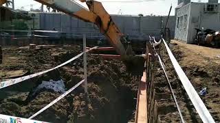 Excavate to install Shoring System [upl. by Clarie]