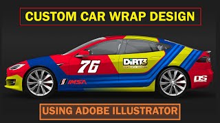 How to make Custom Car Wrap Design in Adobe Illustrator  Vehicle Graphics  Decal Design [upl. by Barbi725]