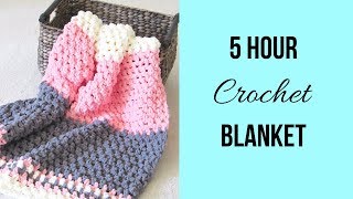 5 Hour Crochet Blanket Fast and Easy [upl. by Gwenore]