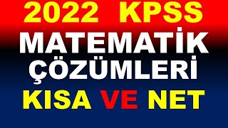 2022 KPSS MATEMATİK SORU ÇÖZÜMÜ MÜKEMMEL ANLATIM [upl. by Camarata114]