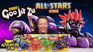 Heroes of Goo Jit Zu All Stars 4 Pack Including “Exclusive Corruptagon” AdventureFun Toy review [upl. by Asilanom]