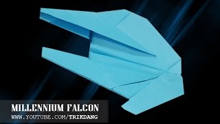 STAR WARS PAPER AIRPLANE  How to make a Simple paper airplane model  Millennium Falcon [upl. by Etnauq]