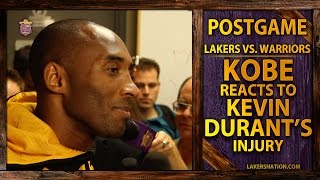 Lakers Kobe Bryant Reacts To Kevin Durants Foot Injury [upl. by Elbam]