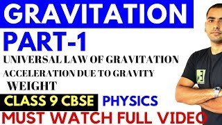 GRAVITATION CLASS 9 CBSE PHYSICS [upl. by Katlin]