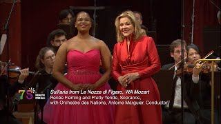 Renée Fleming and Pretty Yende with LOrchestre des Nations Sull’aria  WHO 75 Healing Arts Concert [upl. by Ssac310]