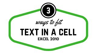 Excel Tip 1  3 ways to fit text into cells [upl. by Annawik]