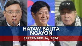 UNTV Hataw Balita Ngayon  September 16 2024 [upl. by Eittah]