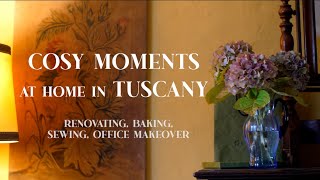 RENOVATING A RUIN Cosy Fall in Tuscany Baking Cookies Romantic Office Makeover Sewing Curtains [upl. by Aneer]