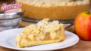 Apfelkuchen mit Apfelmus Äpfeln und Streusel  Streuselkuchen mit Äpfeln [upl. by Barber]