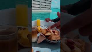 MALDIVES 🇲🇻 Floating breakfast 1 year anniversary couples maldives [upl. by Capps]