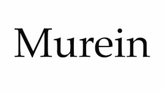 How to Pronounce Murein [upl. by Tterrej]