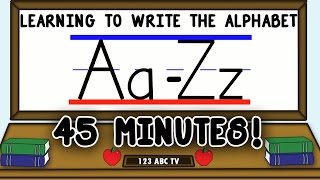 How to Write Letters AZ – Learning to Write the Alphabet for Kids – Uppercase and Lowercase Letters [upl. by Moclam]