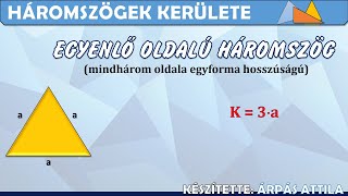 EGYENLŐ OLDALÚ HÁROMSZÖG KERÜLETE KIDOLGOZOTT FELADATOK [upl. by Assilanna]