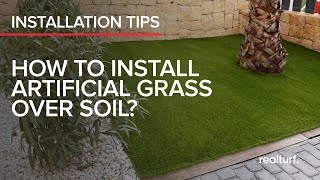 Install Artificial Turf over soil [upl. by Crist]