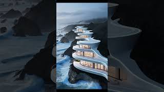 Futuristic SciFi Mansion Designs at the edge of a cliff aiart aiart mansions [upl. by Ardnuaed]