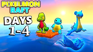 Minecraft Pixelmon Raft  Our Adventure Begins Days 14 [upl. by Nyliahs734]