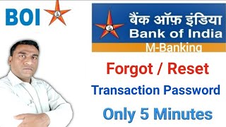 How to Forgot Transaction Password in Boi  How to Reset Bank Of india Transaction Password [upl. by Lerraj]