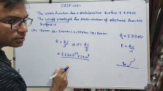 The work function for a photosensitive surface is 3·315 eV The cutoff wavelength for photoemission [upl. by Friday]