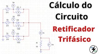 Cálculo de parâmetros do Retificador Trifásico de meia onda [upl. by Kimbell]
