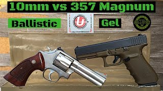 10mm vs 357 Magnum vs Ballistic Gel [upl. by Auop31]