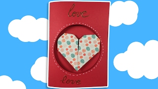 ORIGAMI Carte Coeur St Valentin [upl. by Fawna]