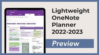 Lightweight OneNote Planner 20222023  PREVIEW [upl. by Tterrab]