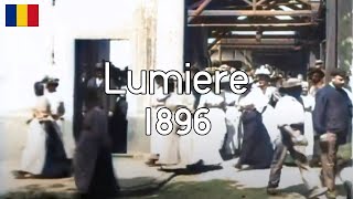 1895 Workers Leaving Factory Lumiere In COLOR [upl. by Naesar]