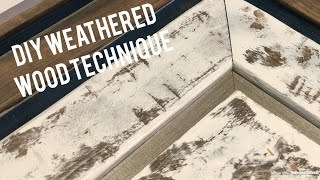 Easy distressed paint technique Faux Weathered barnwood Tutorial [upl. by Joshia]