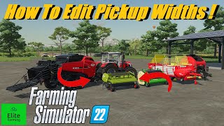 HOW TO EDIT PICK UP WIDTHS TUTORIAL   Farming Simulator 22 [upl. by Airekat]