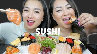 SUSHI Salmon amp Toro Sashimi Nigiris amp Sushi Cone Mukbang With Sas ASMR NE Lets Eat [upl. by Maxama]