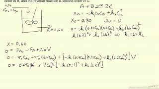Reversible Reaction in an Isothermal CSTR [upl. by Naellij766]