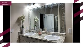 EASY AND AFFORDABLE BATHROOM MIRROR UPGRADE  DIY PEEL AND STICK [upl. by Fons]