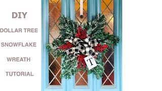 EASY Gorgeous DIY DOLLAR TREE Snowflake Wreath Tutorial [upl. by Moriarty]