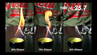 Ethanol vs Methanol Burn Rate vs Concentration [upl. by Nyvar]