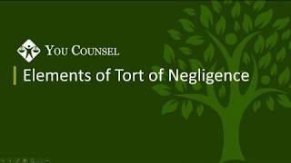 Elements of Tort of Negligence [upl. by Maurreen]