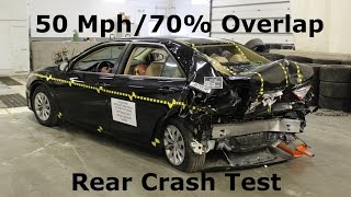 20152017 Toyota Camry FMVSS 301 Rear Crash Test 50 Mph [upl. by Pietra]