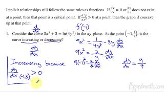 Calculus ABBC – 512 Exploring Behaviors of Implicit Relations [upl. by Ettennej]