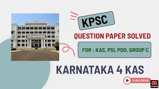 KPSC  PYQ  GROUP C 289  PART 1 [upl. by Nirej]