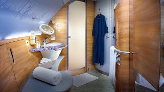 Emirates A380 First Class Shower Spa Tour [upl. by Amliv]