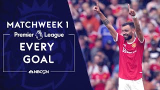 Every Premier League goal from Matchweek 1 20212022  NBC Sports [upl. by Joacimah]