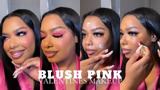 BLUSH PINK VALENTINES MAKEUP TUTORIAL  AFFORDABLE [upl. by Odnalref]