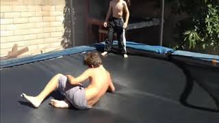 WWE Tag Team Match Trampoline [upl. by Jerrol51]