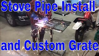 Cast Iron Barrel Stove Kit Stove Pipe Installation amp Custom Grate  Part 4 [upl. by Kallista567]