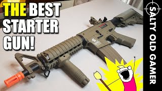 The BEST STARTER AIRSOFT Gun  Lancer Tactical MK18 MOD 0  SaltyOldGamer Airsoft Review [upl. by Agan899]