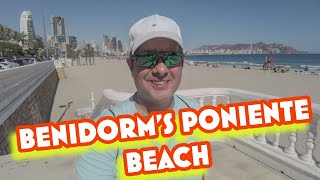 BENIDORM ☀️ Mega Walk Poniente Beach Alicante Spain Promenade Beach amp Restaurants [upl. by Enela]