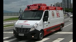 Ambulância Bravo01 do SAMU Florianópolis em emergência [upl. by Ayhtin982]